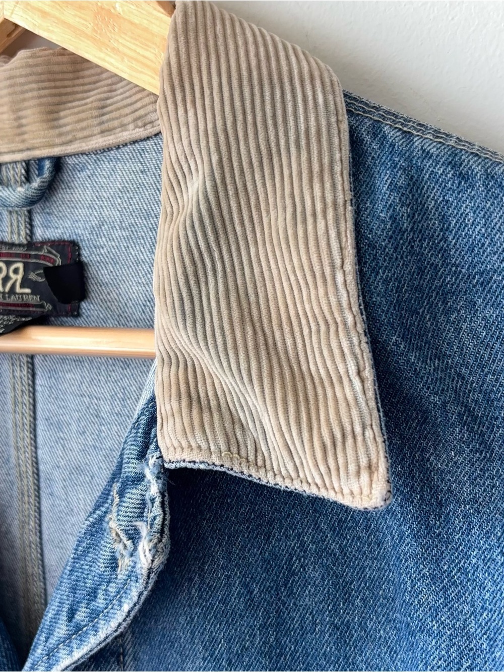 Vintage RRL Double RL Denim Trucker Jacket Men’s M Corduroy Collar 90s USA - Picture 9 of 16